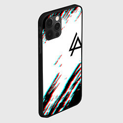 Чехол для iPhone 12 Pro Max Linkin park краски глитч, цвет: 3D-черный — фото 2