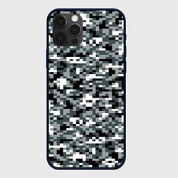 Чехол для iPhone 12 Pro Max Камуфляжные пиксели текстура, цвет: 3D-черный