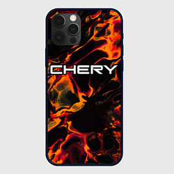 Чехол для iPhone 12 Pro Max Chery red lava, цвет: 3D-черный