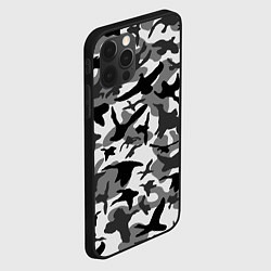 Чехол для iPhone 12 Pro Max Камуфляж птицы чёрный, цвет: 3D-черный — фото 2