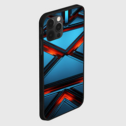 Чехол для iPhone 12 Pro Max Абстрактные треугольные плиты со светом, цвет: 3D-черный — фото 2