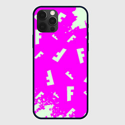 Чехол для iPhone 12 Pro Max Fortnite pattern pink, цвет: 3D-черный