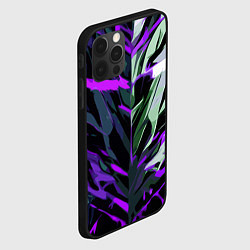 Чехол для iPhone 12 Pro Max Хаотичная чёрно-фиолетово абстракция, цвет: 3D-черный — фото 2