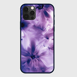Чехол для iPhone 12 Pro Max Синие и фиолетовые космические абстрактные узоры т, цвет: 3D-черный