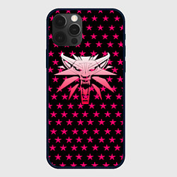 Чехол для iPhone 12 Pro Max Ведьмак звёзды паттерн, цвет: 3D-черный