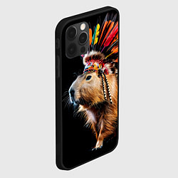 Чехол для iPhone 12 Pro Max Капибара индеец, цвет: 3D-черный — фото 2