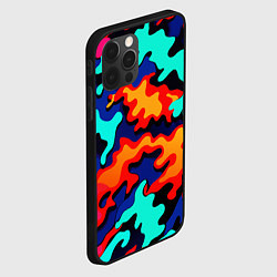 Чехол для iPhone 12 Pro Max Разноцветный кислотный камуфляж, цвет: 3D-черный — фото 2