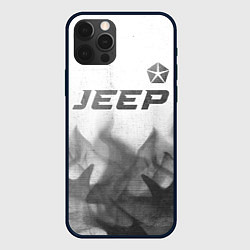 Чехол для iPhone 12 Pro Max Jeep - white gradient посередине, цвет: 3D-черный