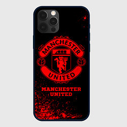 Чехол для iPhone 12 Pro Max Manchester United - red gradient, цвет: 3D-черный