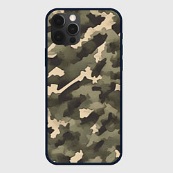 Чехол для iPhone 12 Pro Max Армейский камуфляж песчаный, цвет: 3D-черный