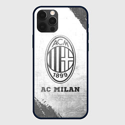Чехол для iPhone 12 Pro Max AC Milan - white gradient, цвет: 3D-черный