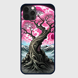 Чехол для iPhone 12 Pro Max Большое дерево сакура, цвет: 3D-черный