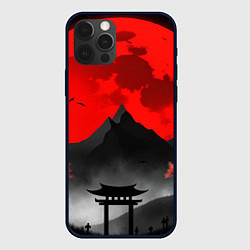 Чехол для iPhone 12 Pro Max Черная гора Японии на закате, цвет: 3D-черный