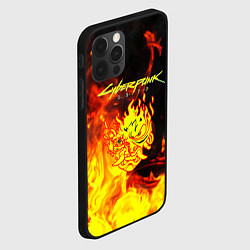 Чехол для iPhone 12 Pro Max Samurai fire cyberpunk, цвет: 3D-черный — фото 2