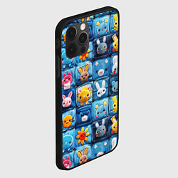Чехол для iPhone 12 Pro Max Пэчворк с кроликами, цвет: 3D-черный — фото 2