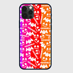 Чехол для iPhone 12 Pro Max Marshmello rainbow, цвет: 3D-черный