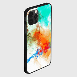 Чехол для iPhone 12 Pro Max Штрихи красок цветные, цвет: 3D-черный — фото 2