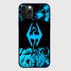 Чехол для iPhone 12 Pro Max Skyrim краски лого, цвет: 3D-черный