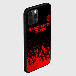 Чехол для iPhone 12 Pro Max Manchester United - red gradient посередине, цвет: 3D-черный — фото 2