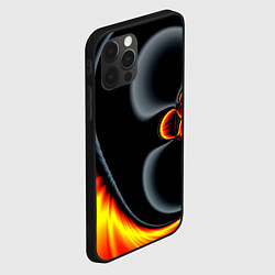 Чехол для iPhone 12 Pro Max Фрактальный узор абстракция, цвет: 3D-черный — фото 2