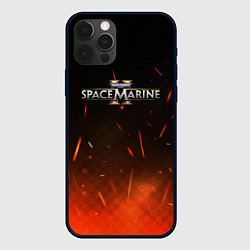 Чехол для iPhone 12 Pro Max Warhammer 40000 space marine 2 logo fire, цвет: 3D-черный