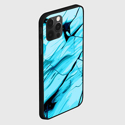 Чехол для iPhone 12 Pro Max Стилизованная каменная текстура голубой, цвет: 3D-черный — фото 2