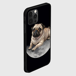 Чехол для iPhone 12 Pro Max Мопс и луна, цвет: 3D-черный — фото 2