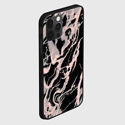 Чехол для iPhone 12 Pro Max Чёрно-розовый абстракция разлитая краска, цвет: 3D-черный — фото 2