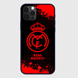 Чехол для iPhone 12 Pro Max Real Madrid - red gradient, цвет: 3D-черный