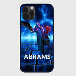 Чехол для iPhone 12 Pro Max Deadlock Abrams синие молнии, цвет: 3D-черный