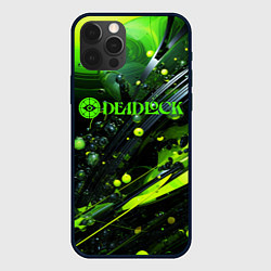 Чехол для iPhone 12 Pro Max Deadlock logo зеленая абстракция, цвет: 3D-черный