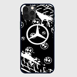 Чехол для iPhone 12 Pro Max BMW x mercedes, цвет: 3D-черный