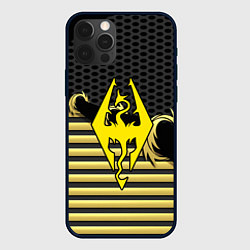 Чехол для iPhone 12 Pro Max Skyrim gold edinion, цвет: 3D-черный