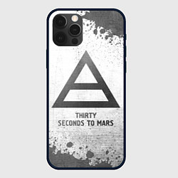 Чехол для iPhone 12 Pro Max Thirty Seconds to Mars - white gradient, цвет: 3D-черный