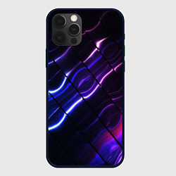 Чехол для iPhone 12 Pro Max Неоновые линии разводы, цвет: 3D-черный