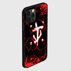 Чехол для iPhone 12 Pro Max Doom лого трещины, цвет: 3D-черный — фото 2