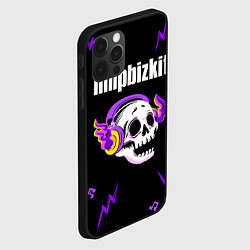 Чехол для iPhone 12 Pro Max Limp Bizkit неоновый череп, цвет: 3D-черный — фото 2