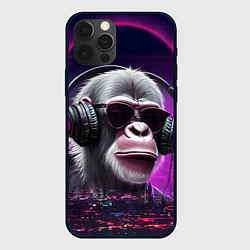 Чехол для iPhone 12 Pro Max DJ monkey - Neon city, цвет: 3D-черный