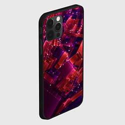Чехол для iPhone 12 Pro Max Неоновая прозрачная геометрия, цвет: 3D-черный — фото 2