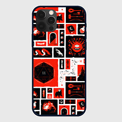 Чехол для iPhone 12 Pro Max Dungeons and dragons pattern, цвет: 3D-черный