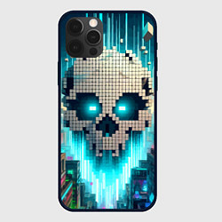 Чехол для iPhone 12 Pro Max Minecraft skull - ai art fantasy, цвет: 3D-черный