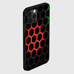 Чехол для iPhone 12 Pro Max Hexagon neon, цвет: 3D-черный — фото 2