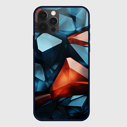 Чехол для iPhone 12 Pro Max Синие и янтарные камни, цвет: 3D-черный