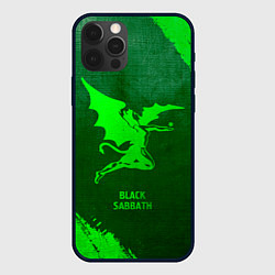 Чехол для iPhone 12 Pro Max Black Sabbath - green gradient, цвет: 3D-черный