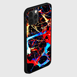 Чехол для iPhone 12 Pro Max Брызги красок разные цвета, цвет: 3D-черный — фото 2