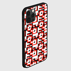 Чехол для iPhone 12 Pro Max Чёрно-красные фигуры на белом фоне, цвет: 3D-черный — фото 2