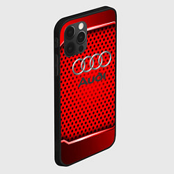 Чехол для iPhone 12 Pro Max AUDI текстура металик, цвет: 3D-черный — фото 2