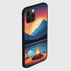 Чехол для iPhone 12 Pro Max В лесу с палаткой, цвет: 3D-черный — фото 2