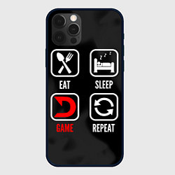 Чехол для iPhone 12 Pro Max Eat, sleep, Deadlock, repeat, цвет: 3D-черный