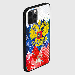 Чехол для iPhone 12 Pro Max Russia - флаг россии, цвет: 3D-черный — фото 2